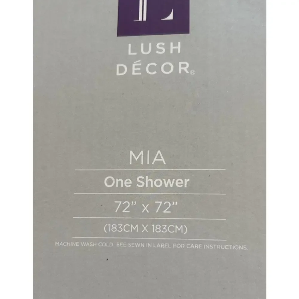 NWT Lush Décor Mia Shower Curtain Wheat Chocolate Taupe Satin Color Block Smooth